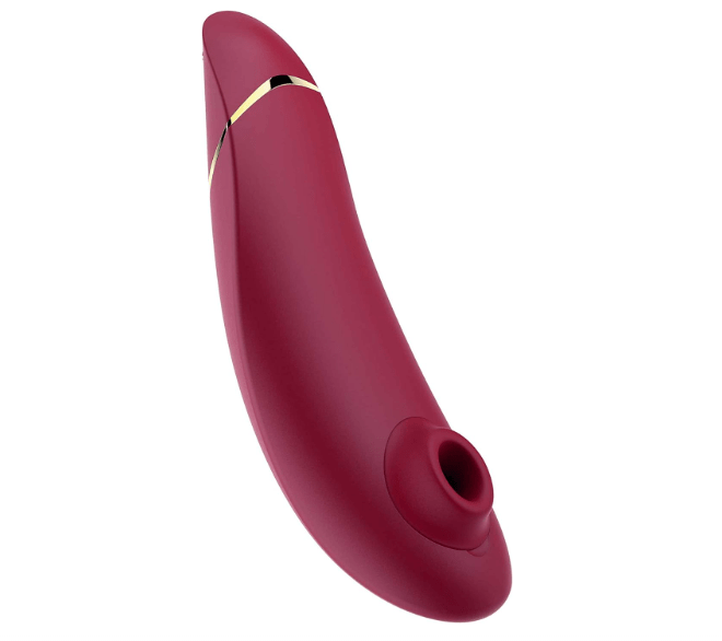 Succionador Womanizer, juguetes sexual de color rojo.