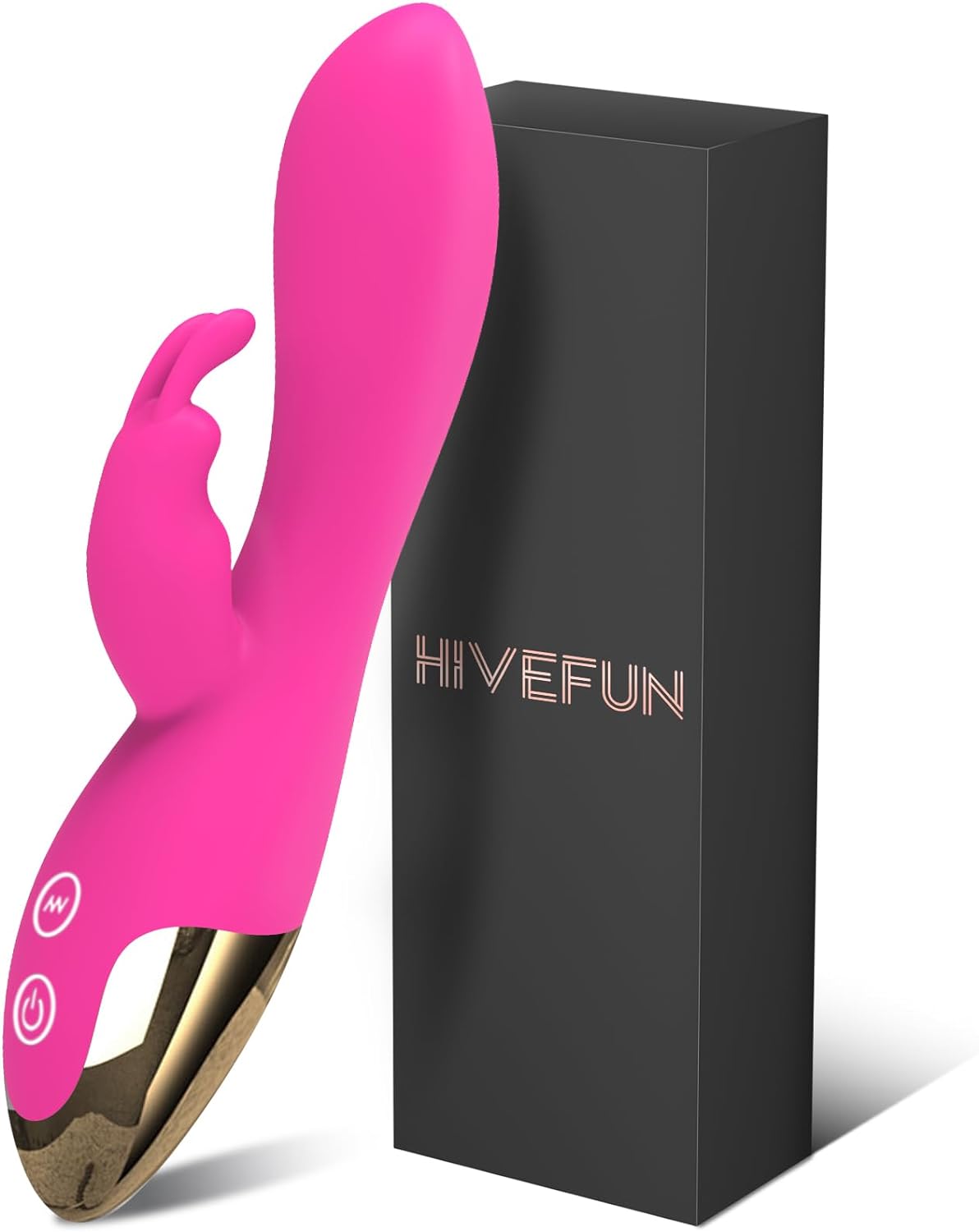 Conejito rampante de marca hivefun de color rosa.